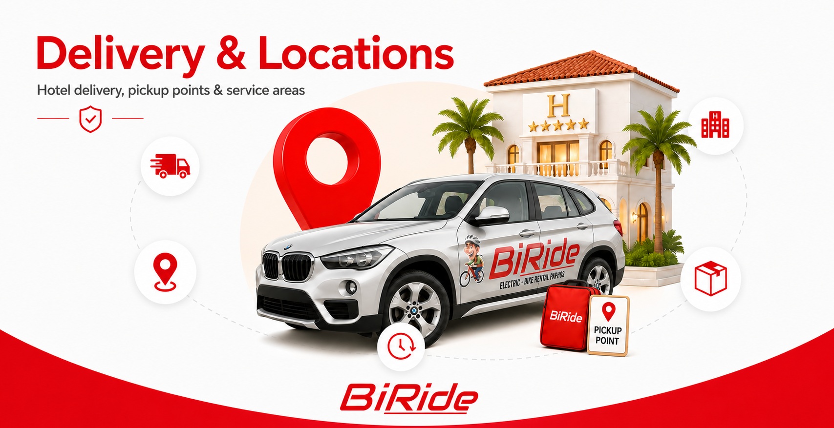 BiRide e-bike delivery and pick-up service across Paphos District